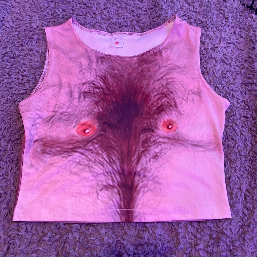 Hairy Man Chest Cropped Tank Top